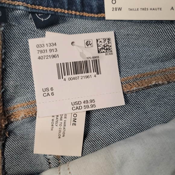 American Eagle Strigid Super High-Waisted Relaxed Denim Short size 6 - Picture 4 of 4